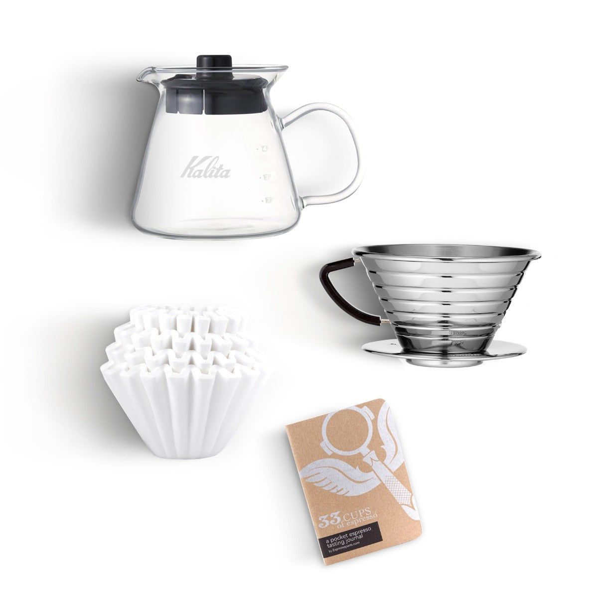 Kalita Wave 185 Pro Pour Over Coffee Kit - Stainless Steel