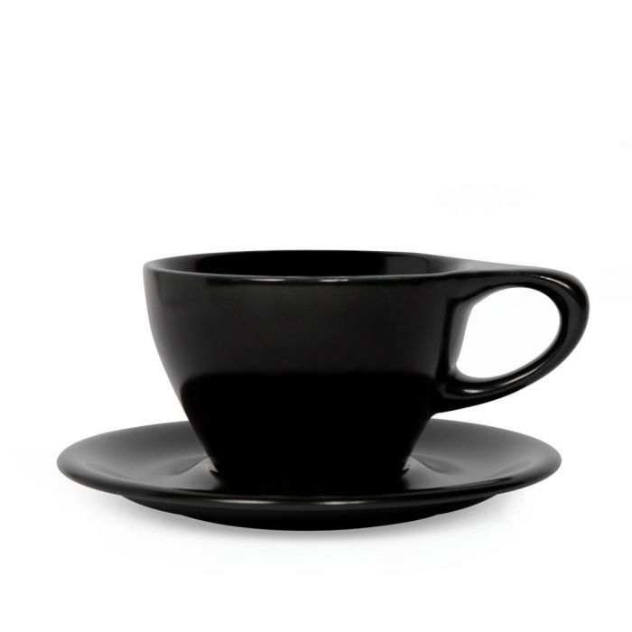 notNeutral Lino Porcelain Cup & Saucer (Small Latte, White, 8 oz, 2)