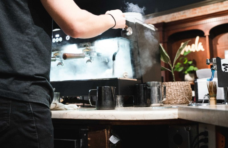 Steam wand on an Ascaso Barista T espresso machine