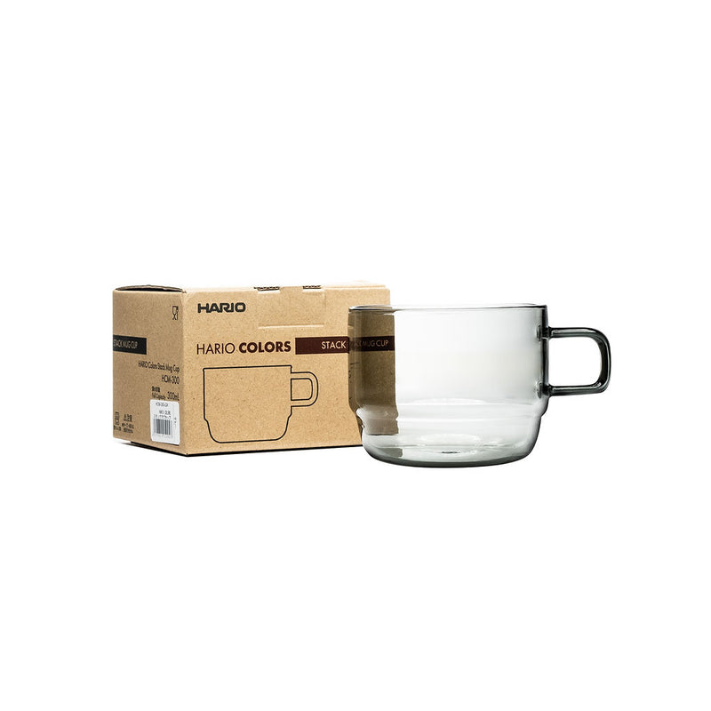 hario 10oz grey glass mug