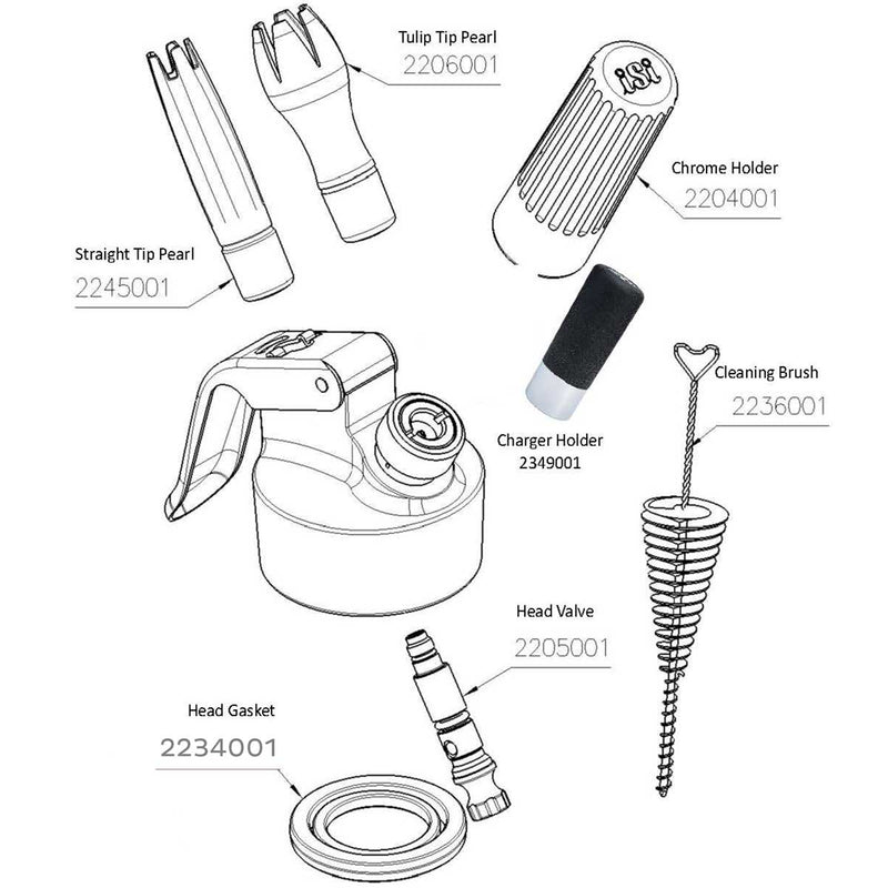 isi cream profi whip 1 pint diagram