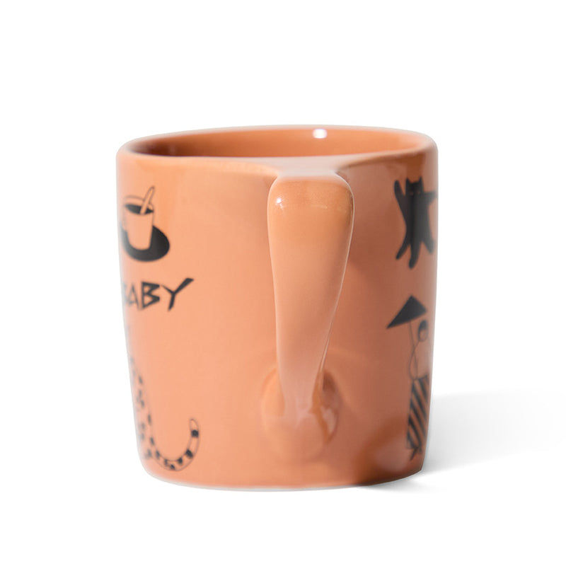 orange diner cat art mug