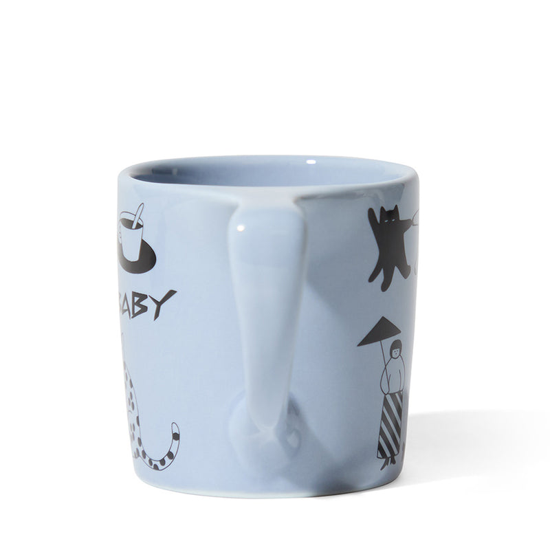 blue cat art diner mug