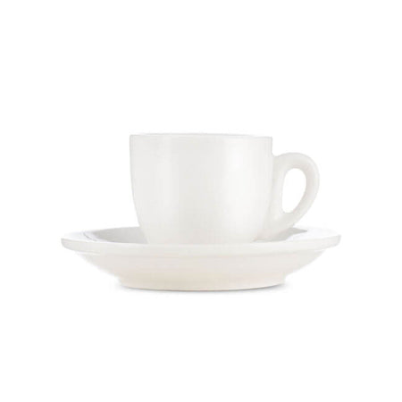 white 2 ounce espresso cup and saucer