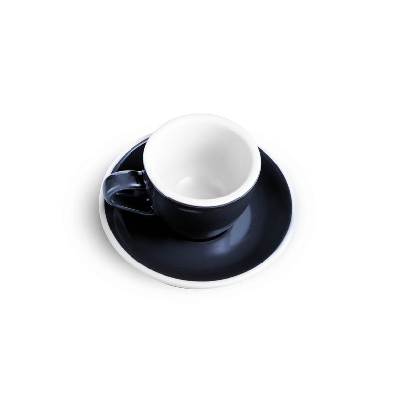 denim egg shaped espresso cup and saucer