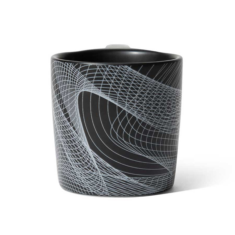 lino dots to lines black diner mug