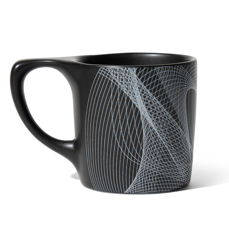 lino dots to lines black diner mug