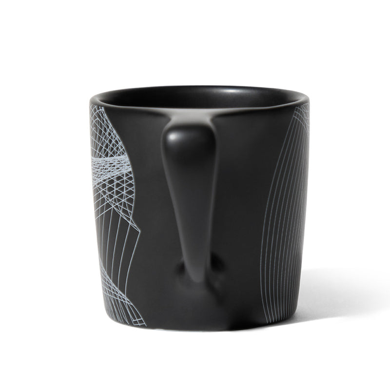 lino dots to lines black diner mug