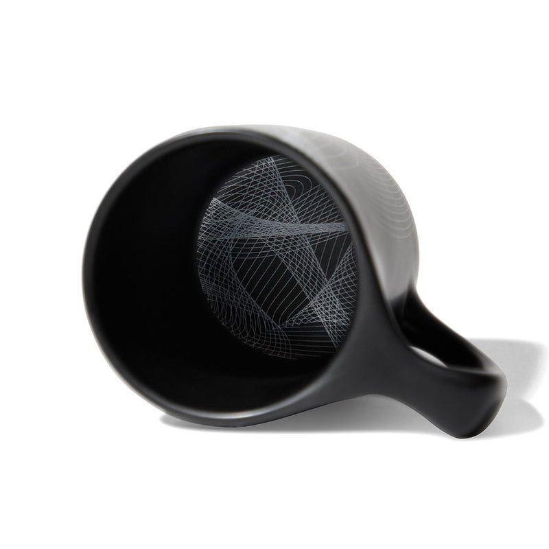 lino dots to lines black diner mug