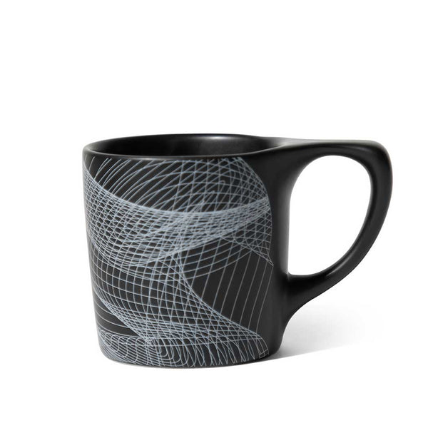 lino dots to lines black diner mug