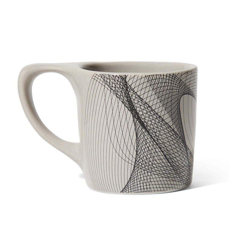 dots to lines grey diner art mug