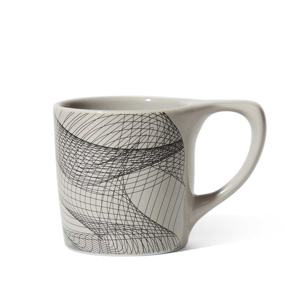 dots to lines grey diner art mug