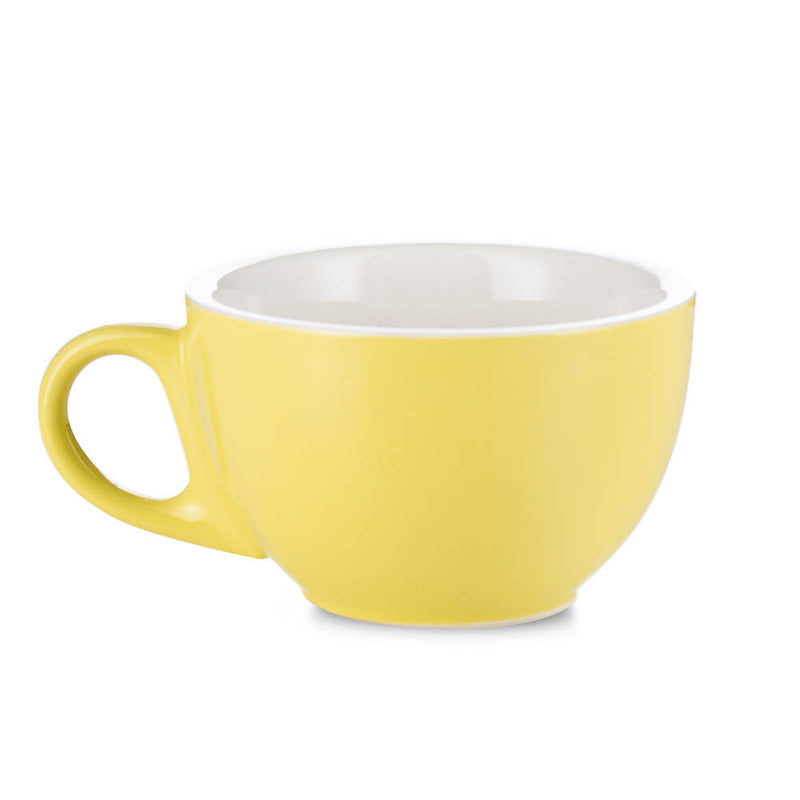 Vertex Bowl Style Latte Cup & Saucer (12oz) - White