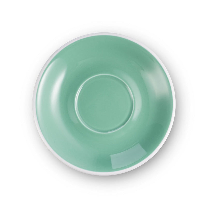 mint egg shaped latte cup and saucer