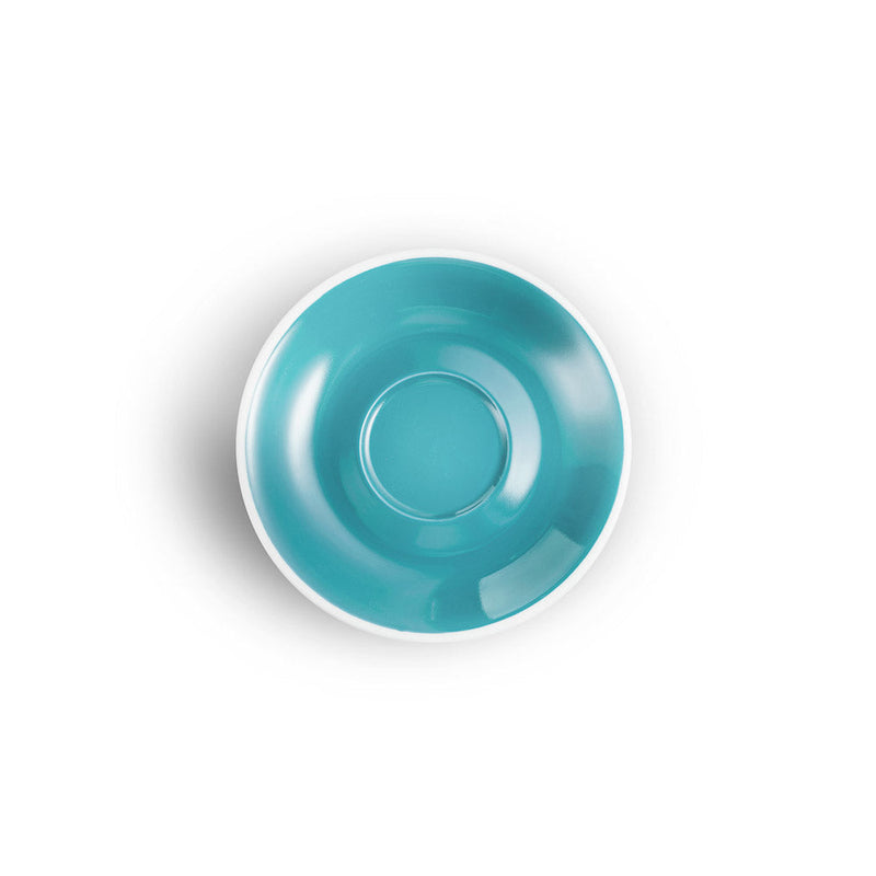 teal egg shaped espresso cup and saucer