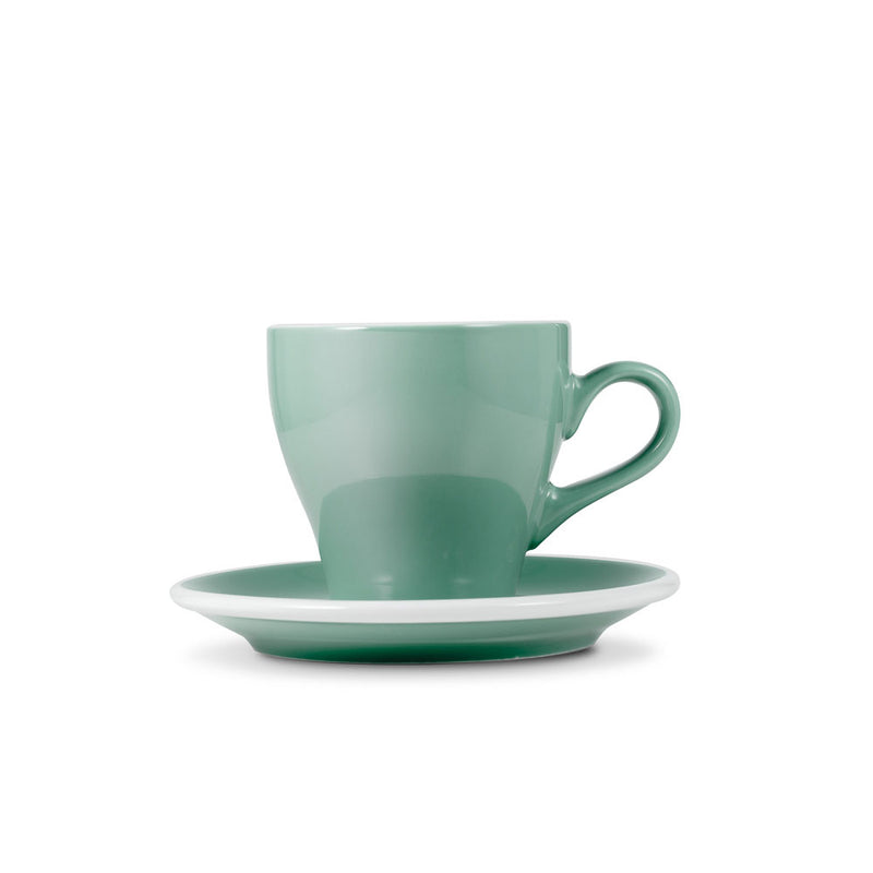 tulip shaped cappuccino cup and saucer mint