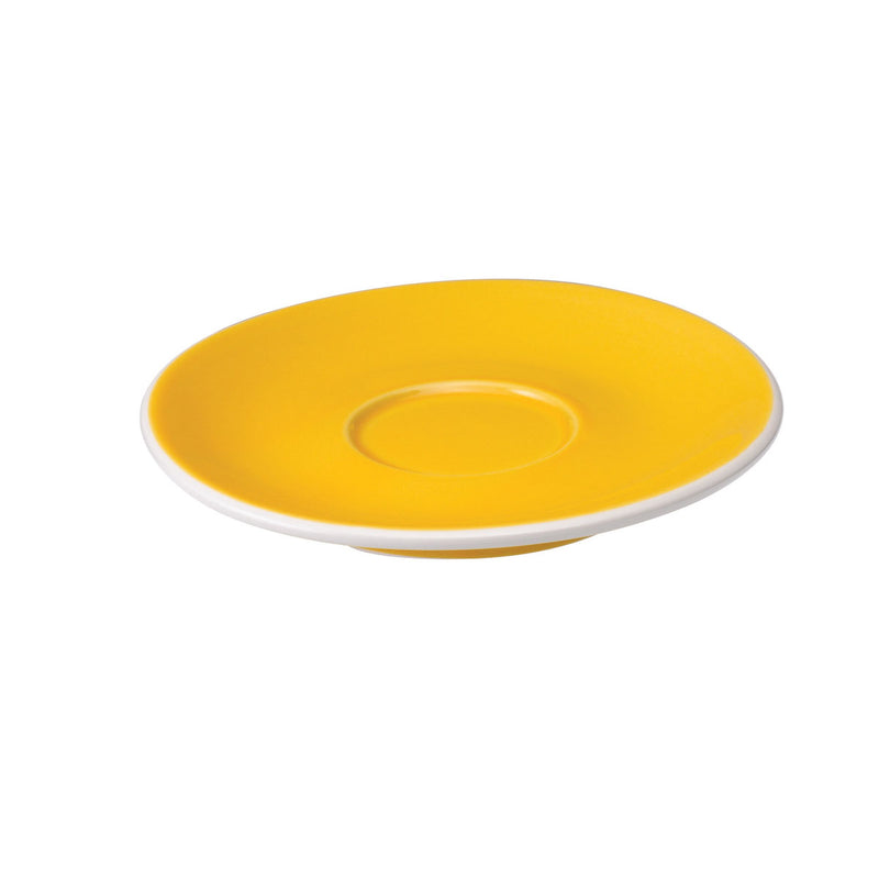 yellow tulip shaped espresso cup and saucer