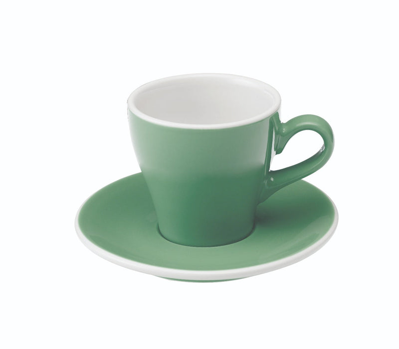 tulip shaped cappuccino cup and saucer mint