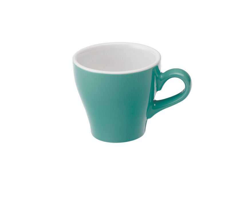 tulip shaped cappuccino cup and saucer teal