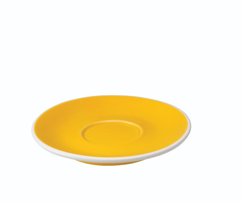 tulip shaped cappuccino cup and saucer yellow