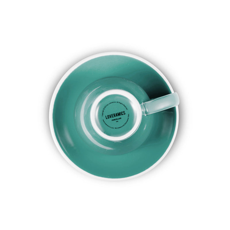 tulip shaped cappuccino cup and saucer teal