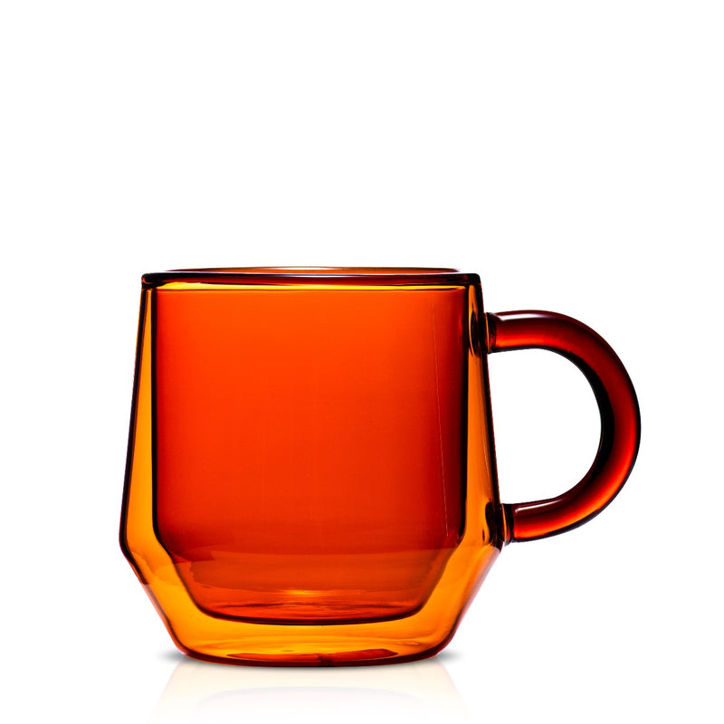 Hearth Double Wall Glass Mug in Amber (6OZ/175ML) - SET OF 2