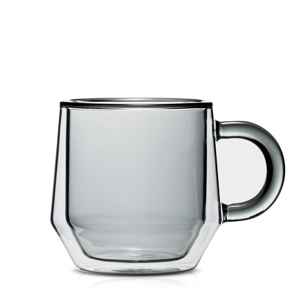 hearth 6 oz grey glass mug