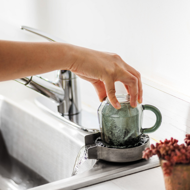 24 Wholesale Home Basics Soap Dispensing Plastic Dish Brush With