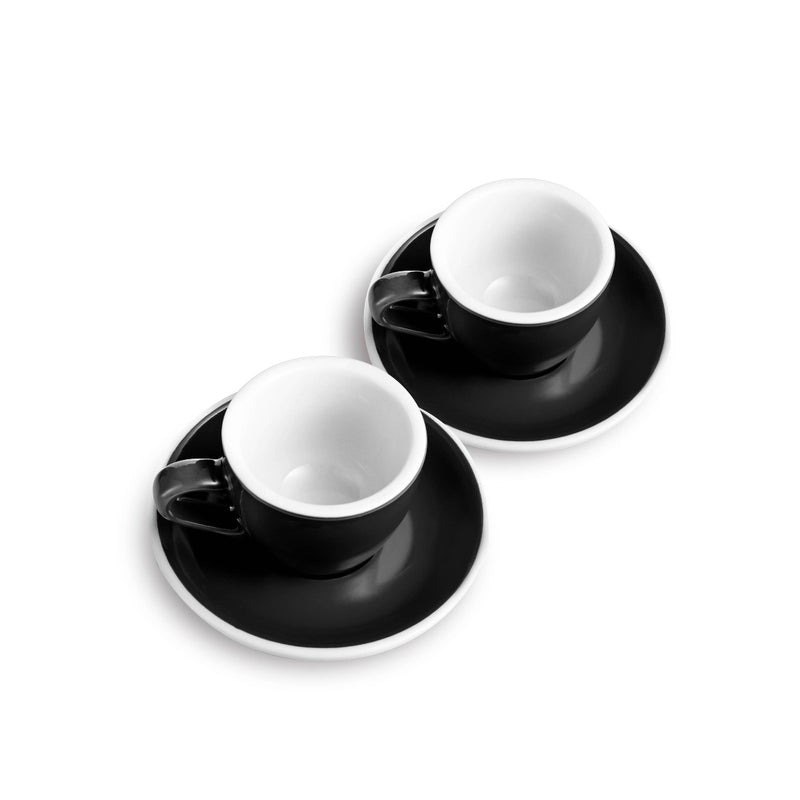2 Pottery Black Cone Shape Espresso Cups, Set of Two 4oz Ceramic Cups With  Saucers, Small Mugs, Stoneware Tea Lovers Gift 