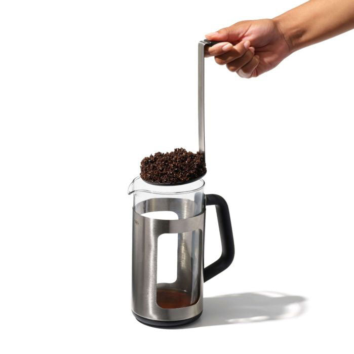 OXO Stainless steel and Glass French Press 8-Cup with Ground Sifter