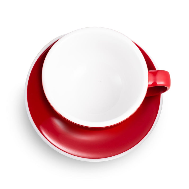 6 Tasses Café Latte et sous-tasses Egg 30 cl Rouge Loveramics