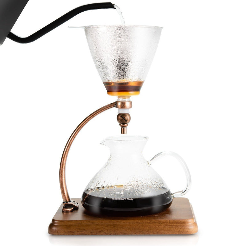 Yama Glass 8-Cup Stovetop Siphon Coffee Maker, 24 Oz Vacuum Brew,  Heat-Resistant Borosilicate Glass